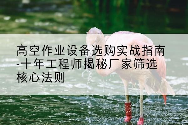 疏勒剪叉式升降机厂家-高空作业设备选购实战指南-十年工程师揭秘厂家筛选核心法则
